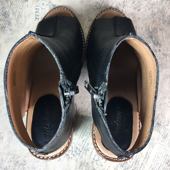 Madewell “Fay” Peep Toe Heeled Sandals Black - Picture 6 of 13